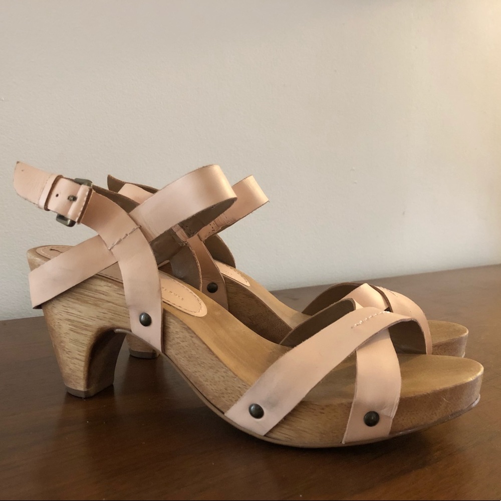 Schuler & Sons Anthropologie Wooden Heel Sandals